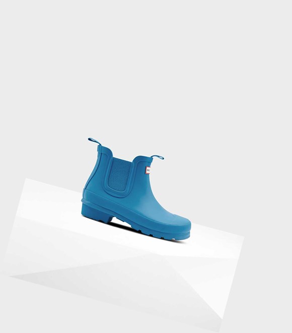 Buty Chelsea Dziecięce Hunter Original Big Niebieskie | 416DLQNFE