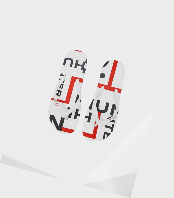 Japonki Męskie Hunter Original Exploded Logo Białe | 921VTXZES