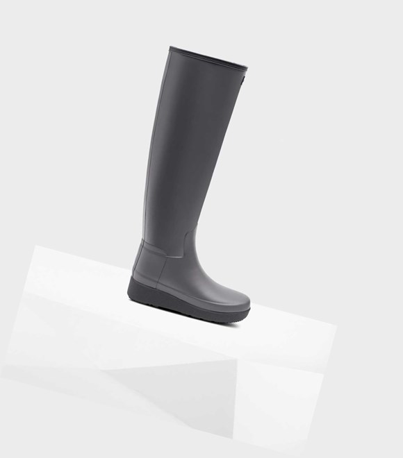 Knee-High Boots Damskie Hunter Refined Slim Fit Creeper Szare | 472WQBCAF