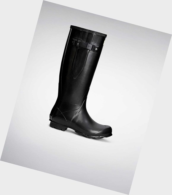 Krótkie Kozaki Damskie Hunter Norris Field Side Krótkie Wellington Adjustable Czarne | 683GBTDSJ