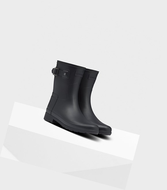 Krótkie Kozaki Damskie Hunter Refined Slim Fit Granatowe | 315PFMARJ