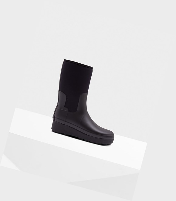 Krótkie Kozaki Damskie Hunter Refined Slim Fit Neoprene Krótkie Czarne | 910ZJEMSR