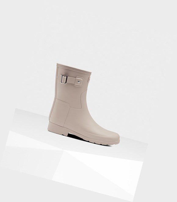 Krótkie Kozaki Damskie Hunter Refined Slim Fit Szare | 923RDTFKZ