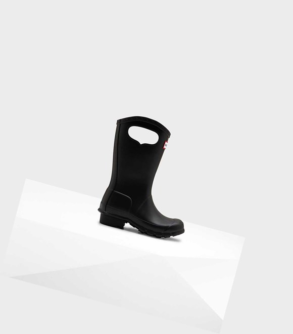 Krótkie Kozaki Dziecięce Hunter Original Grab Handle Wellington Czarne | 395STLBIF