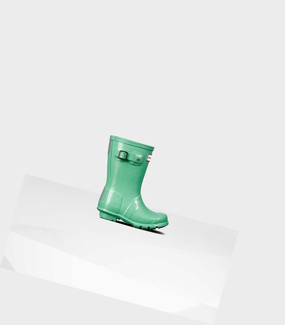 Krótkie Kozaki Dziecięce Hunter Original Little Starcloud Wellington Zielone | 586HXJYZC