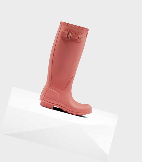 Wysokie Buty Damskie Hunter Original Wellington Różowe | 159ICOXNZ