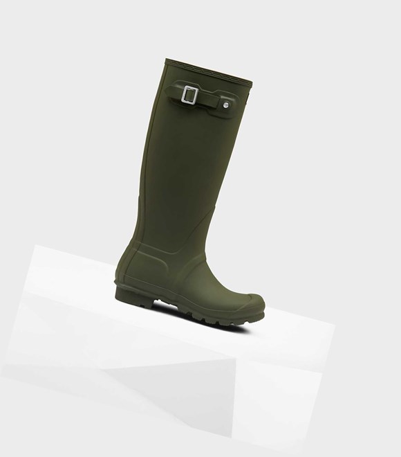 Wysokie Buty Damskie Hunter Original Wellington Zielone | 481QSDLJE