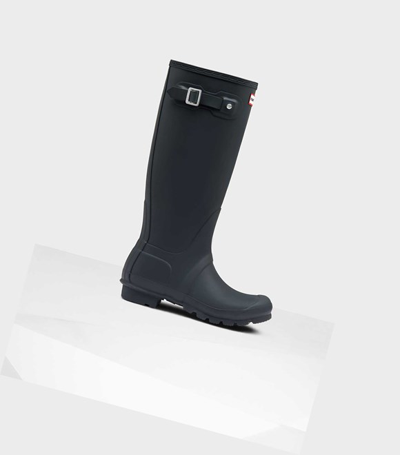 Wysokie Buty Damskie Hunter Original Wellington Granatowe | 534GTLFQB