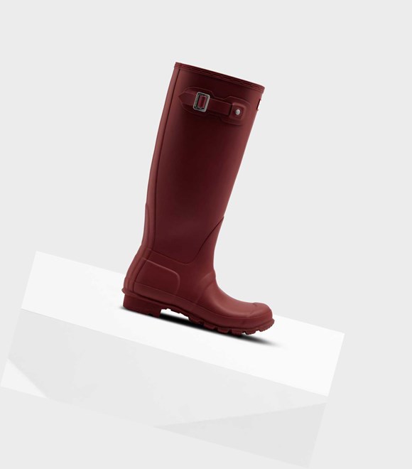 Wysokie Buty Damskie Hunter Original Wellington Czerwone | 701IDNYCB