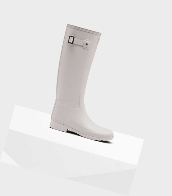 Wysokie Buty Damskie Hunter Refined Slim Fit Wellington Szare | 250KHCUAF