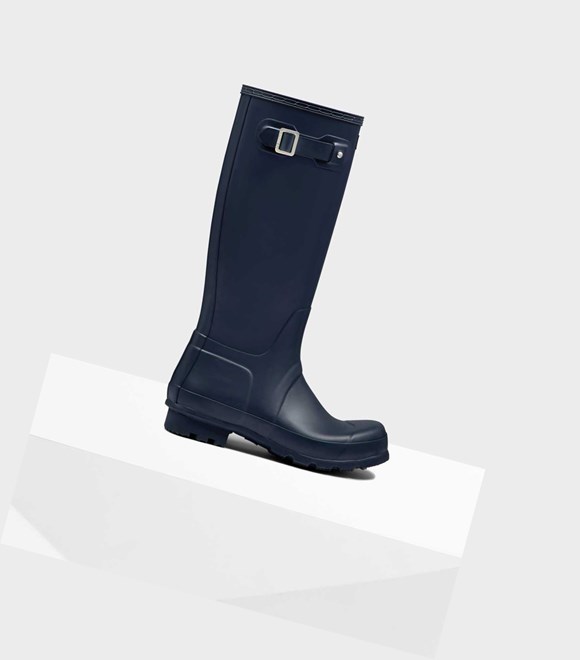 Wysokie Buty Męskie Hunter Original Wellington Granatowe | 082KIFVOL