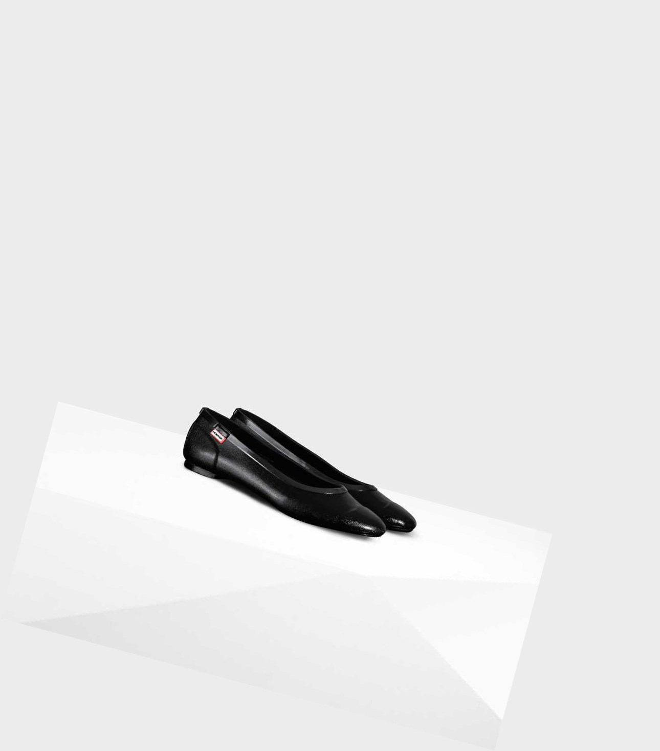 Baletki Damskie Hunter Original Tour Gloss Czarne | 412HJQTYL