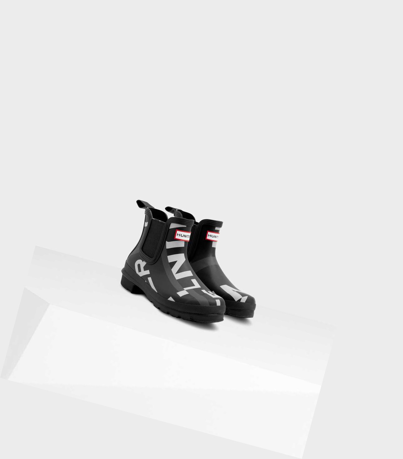 Buty Chelsea Damskie Hunter Original Exploded Logo Czarne | 135ASQYDU