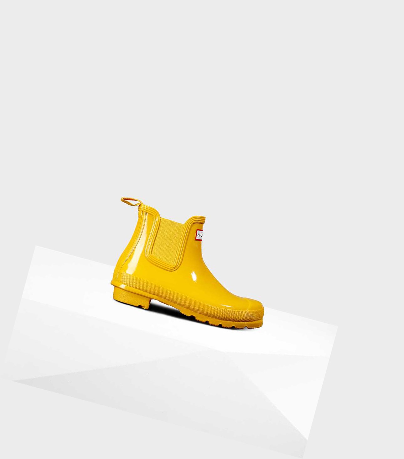 Buty Chelsea Damskie Hunter Original Gloss Żółte | 158RCYVTB