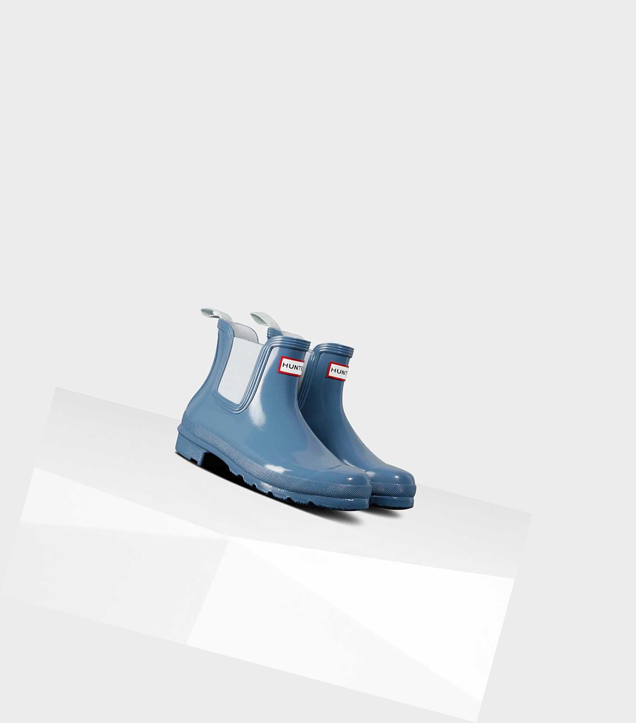 Buty Chelsea Damskie Hunter Original Gloss Niebieskie | 271DYRBJQ