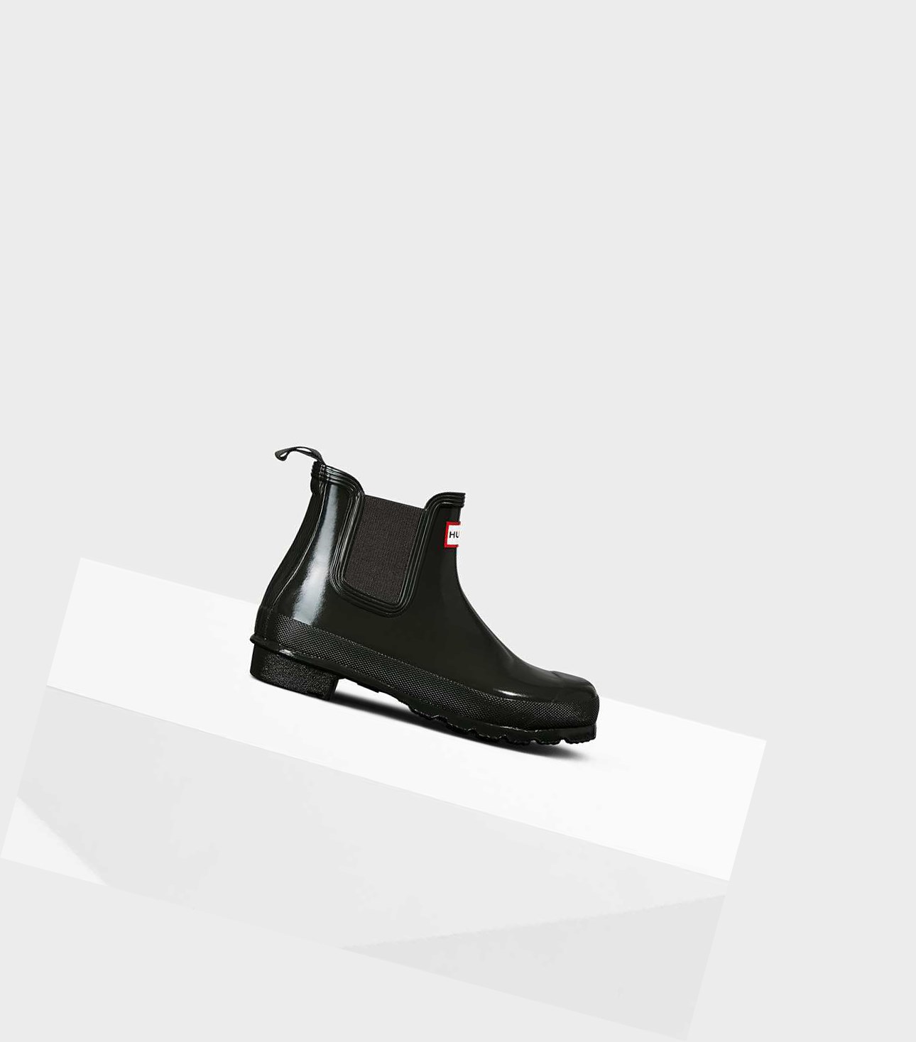 Buty Chelsea Damskie Hunter Original Gloss Zielone | 310VWGSLR