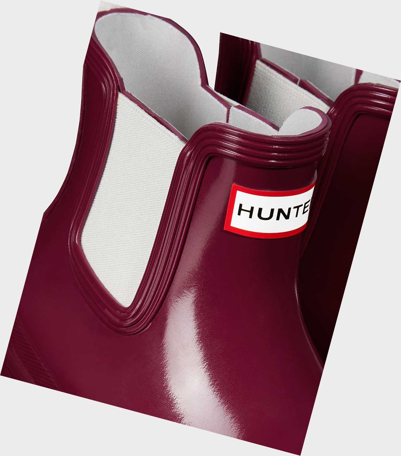 Buty Chelsea Damskie Hunter Original Gloss Czerwone | 537BSKNGZ