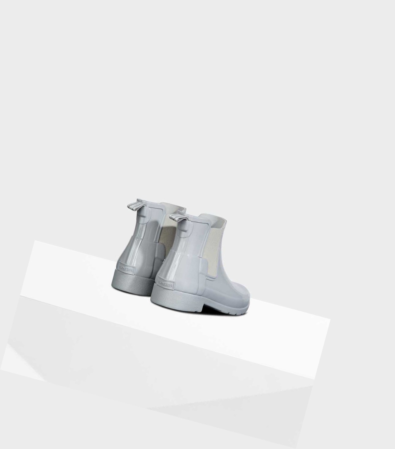 Buty Chelsea Damskie Hunter Refined Gloss Slim Fit Szare | 697XGFTWB