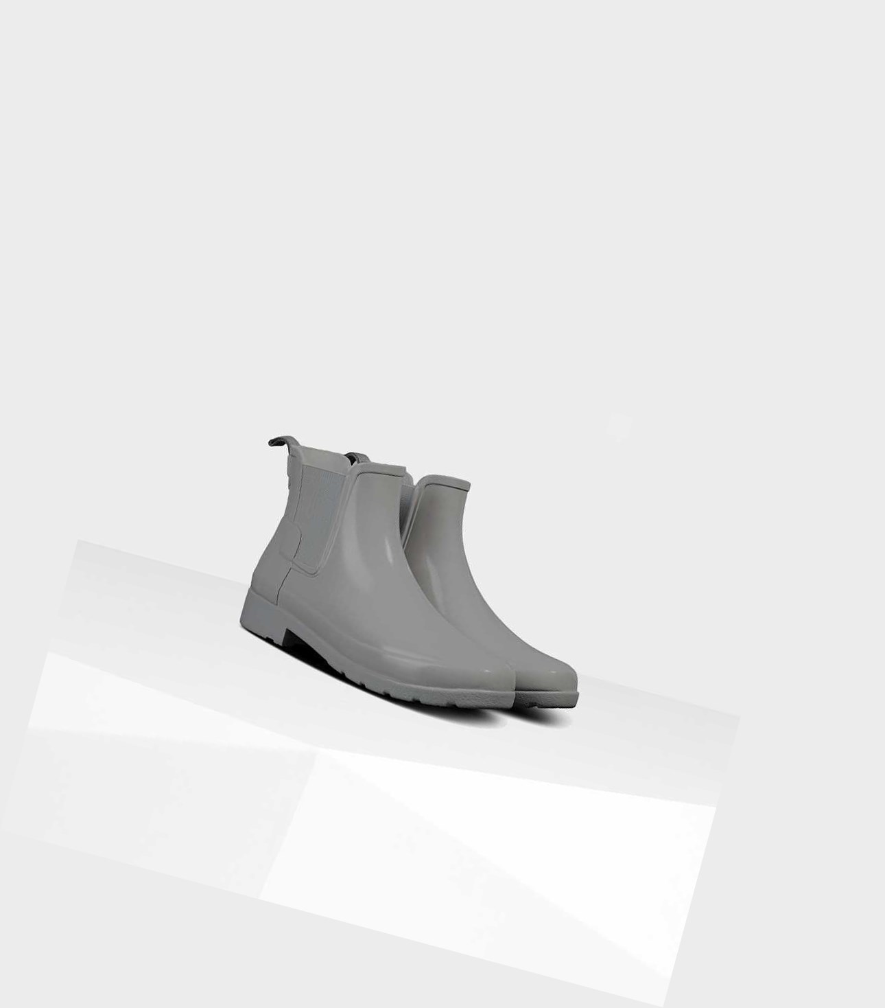 Buty Chelsea Damskie Hunter Refined Gloss Slim Fit Szare | 870APRFVN