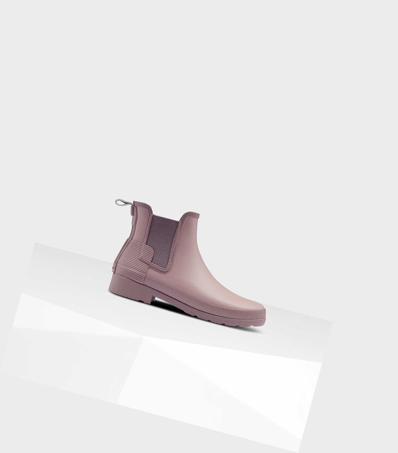 Buty Chelsea Damskie Hunter Refined Texture Block Slim Fit Różowe | 139HSNZTY