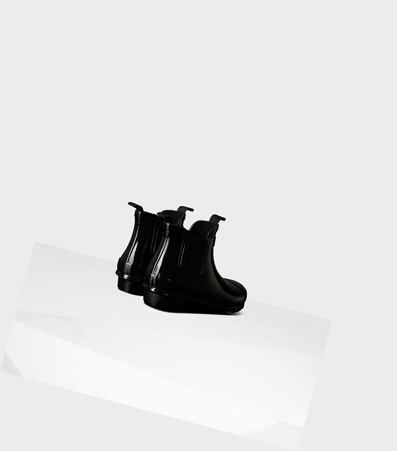 Buty Chelsea Dziecięce Hunter Original Big Gloss Czarne | 271XQCVLB