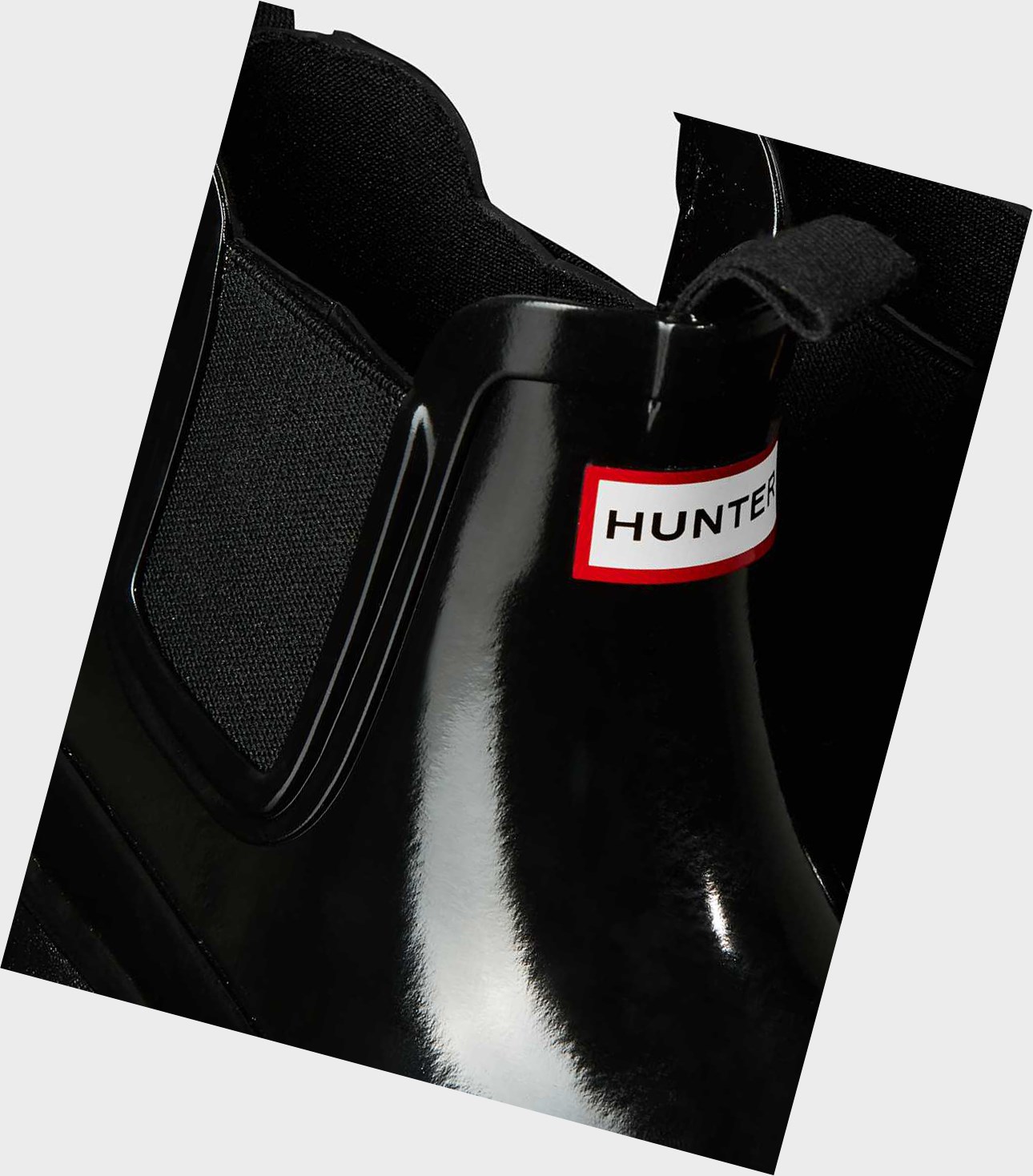Buty Chelsea Dziecięce Hunter Original Big Gloss Czarne | 271XQCVLB