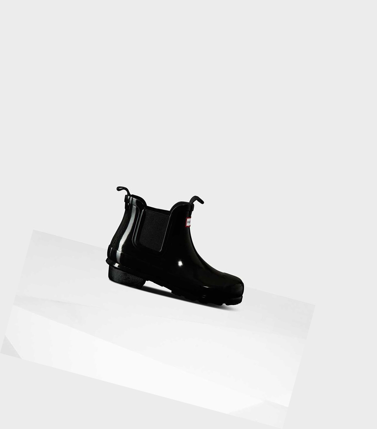 Buty Chelsea Dziecięce Hunter Original Big Gloss Czarne | 271XQCVLB