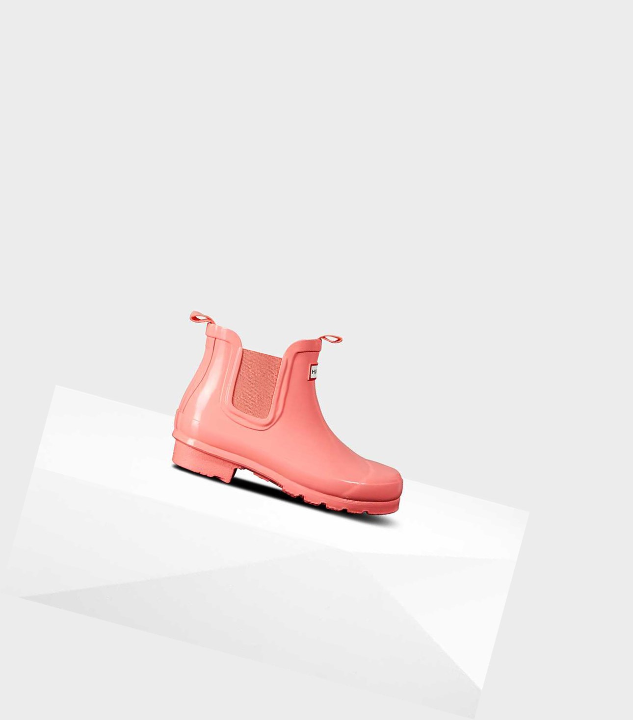 Buty Chelsea Dziecięce Hunter Original Big Gloss Różowe | 284KIODBX