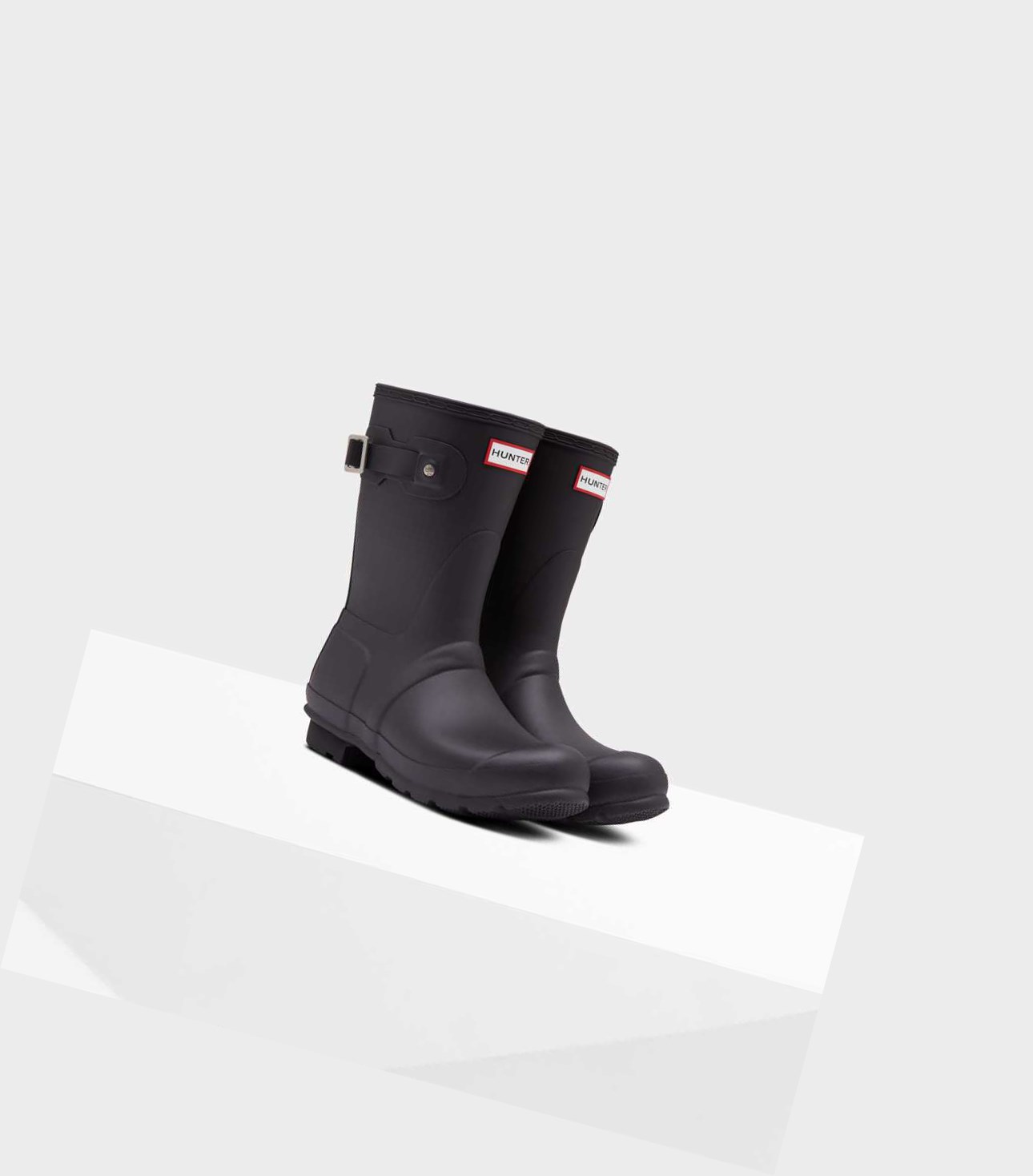 Buty Zimowe Damskie Hunter Original Krótkie Insulated Czarne | 176AIZGUO