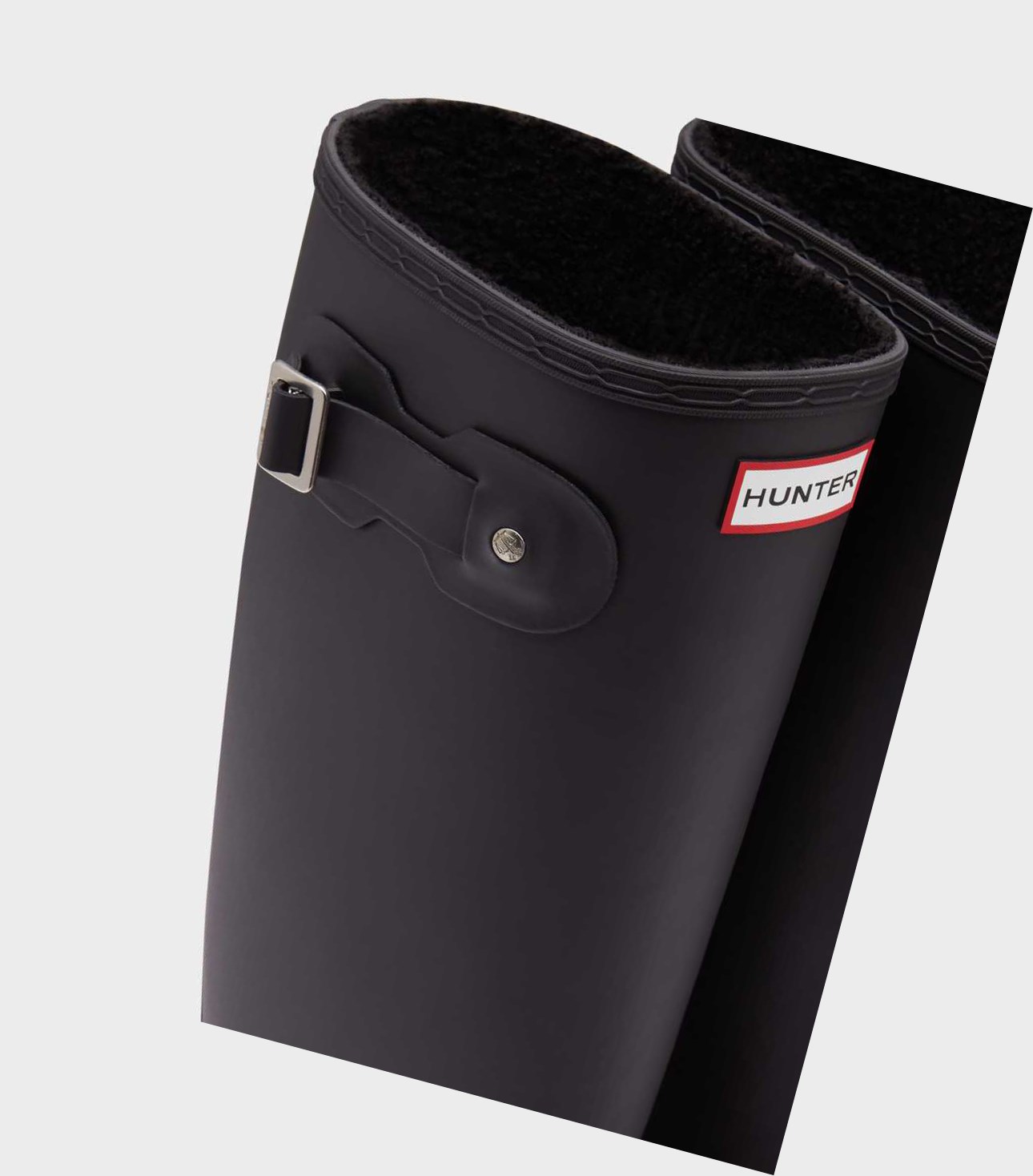 Buty Zimowe Damskie Hunter Original Wysokie Insulated Szerokie Leg Czarne | 659FOIJPV