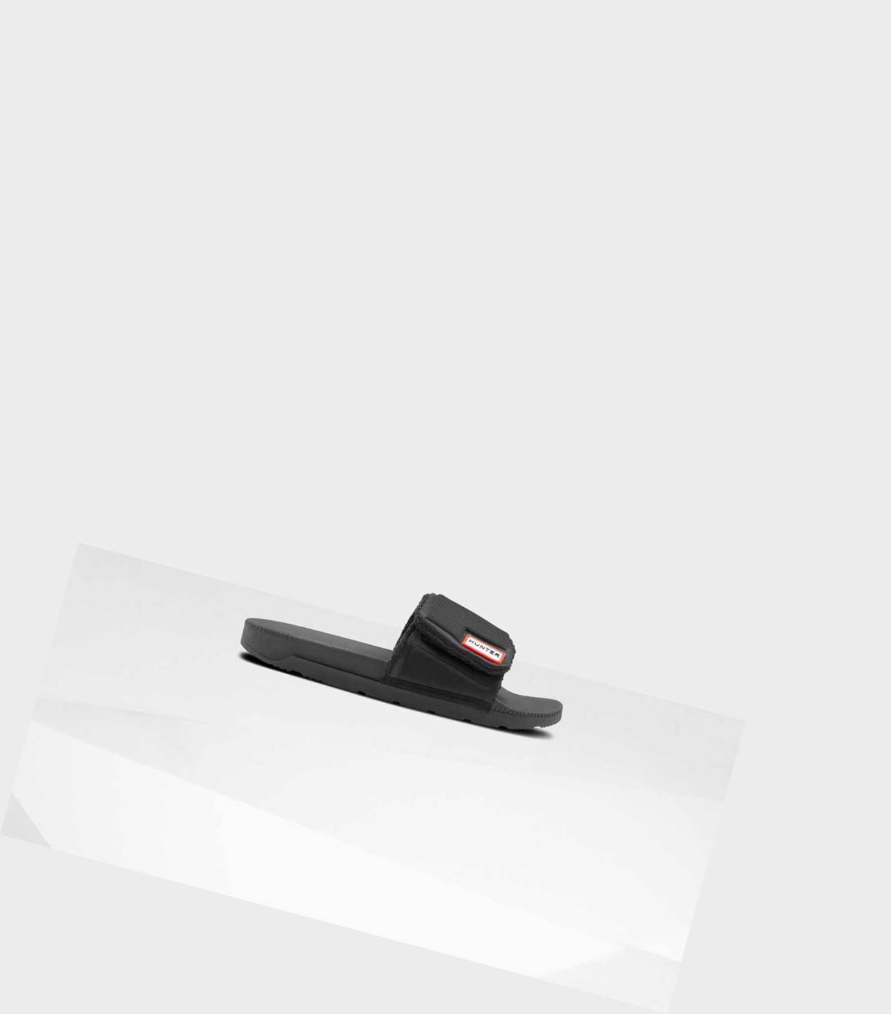 Klapki Damskie Hunter Original Adjustable Czarne | 792QNEIXR