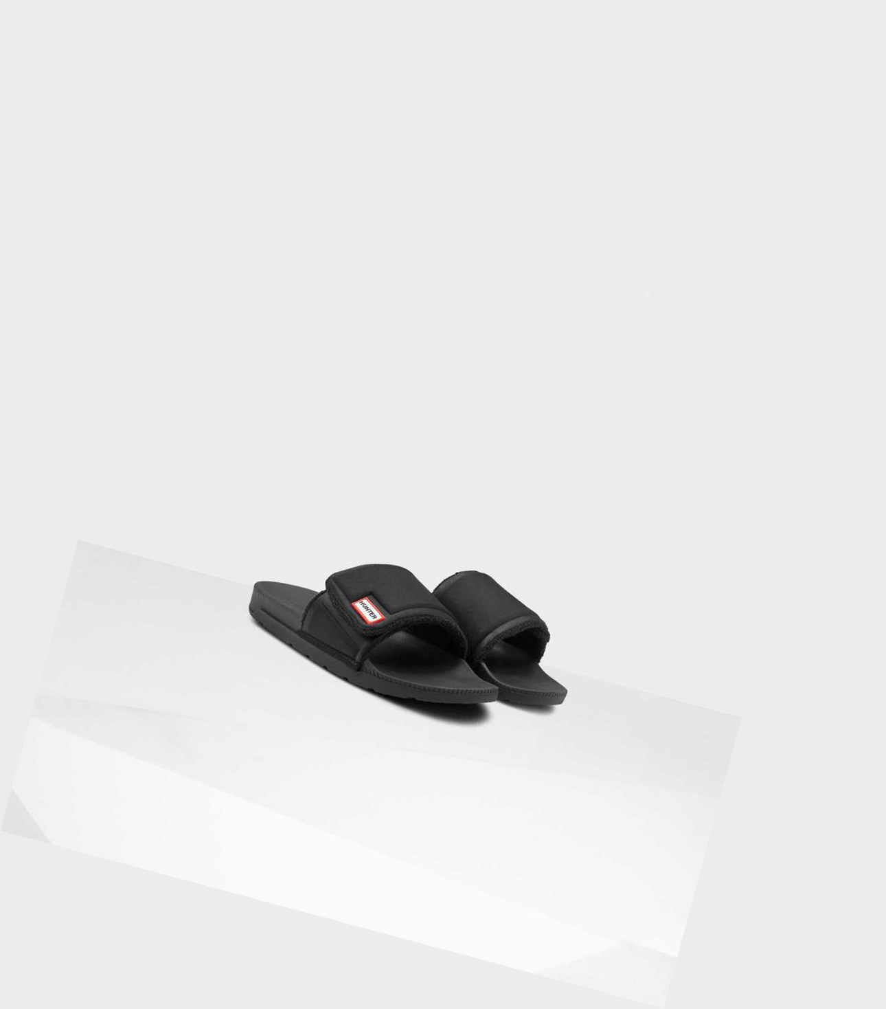 Klapki Damskie Hunter Original Adjustable Czarne | 792QNEIXR