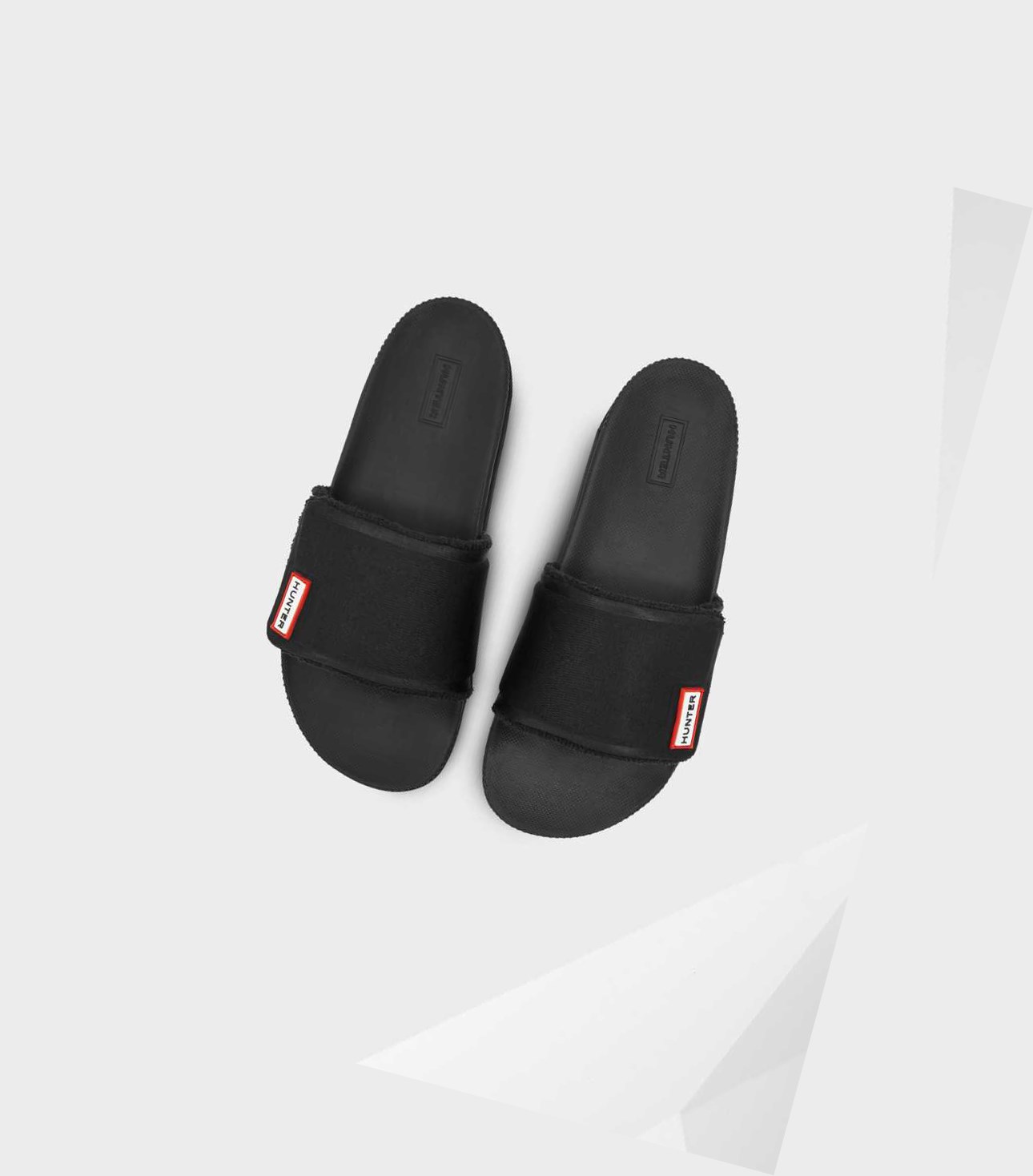 Klapki Damskie Hunter Original Adjustable Czarne | 792QNEIXR