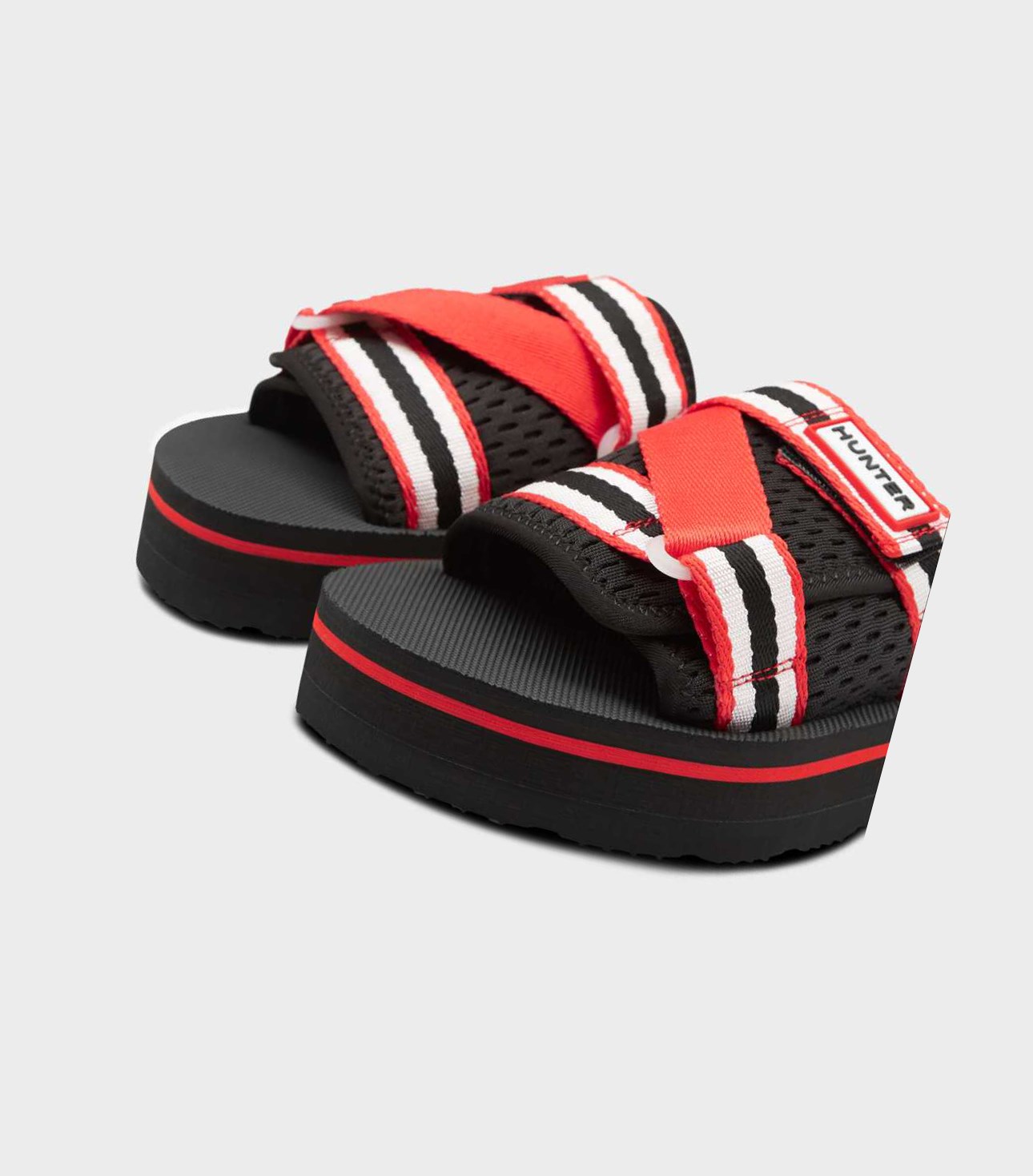 Klapki Damskie Hunter Original Flatform Beach Czerwone | 327LSJDHV