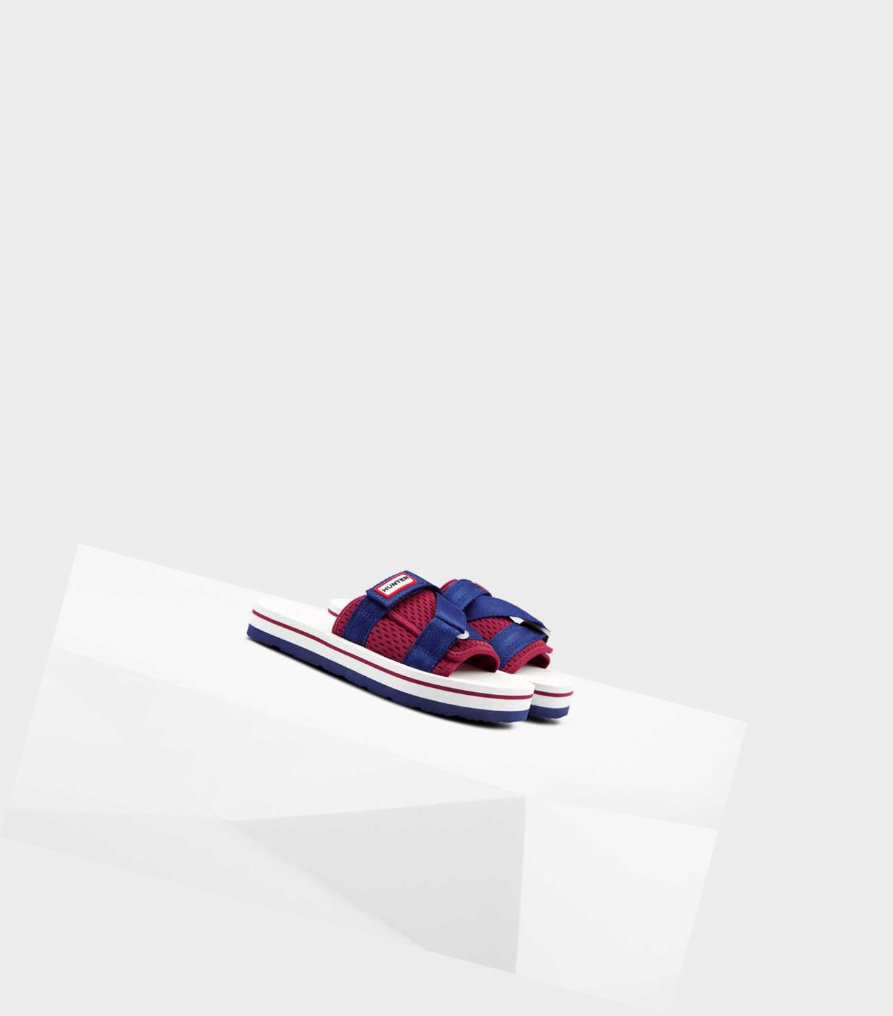 Klapki Damskie Hunter Original Flatform Beach Czerwone | 756KVTMDW