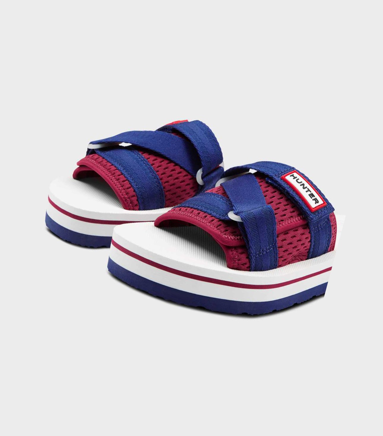 Klapki Damskie Hunter Original Flatform Beach Czerwone | 756KVTMDW