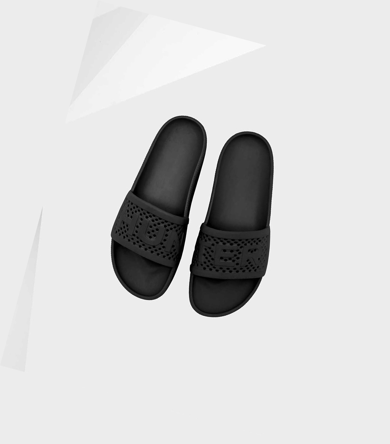 Klapki Damskie Hunter Original Lekkie Moulded Czarne | 943KFLDMJ