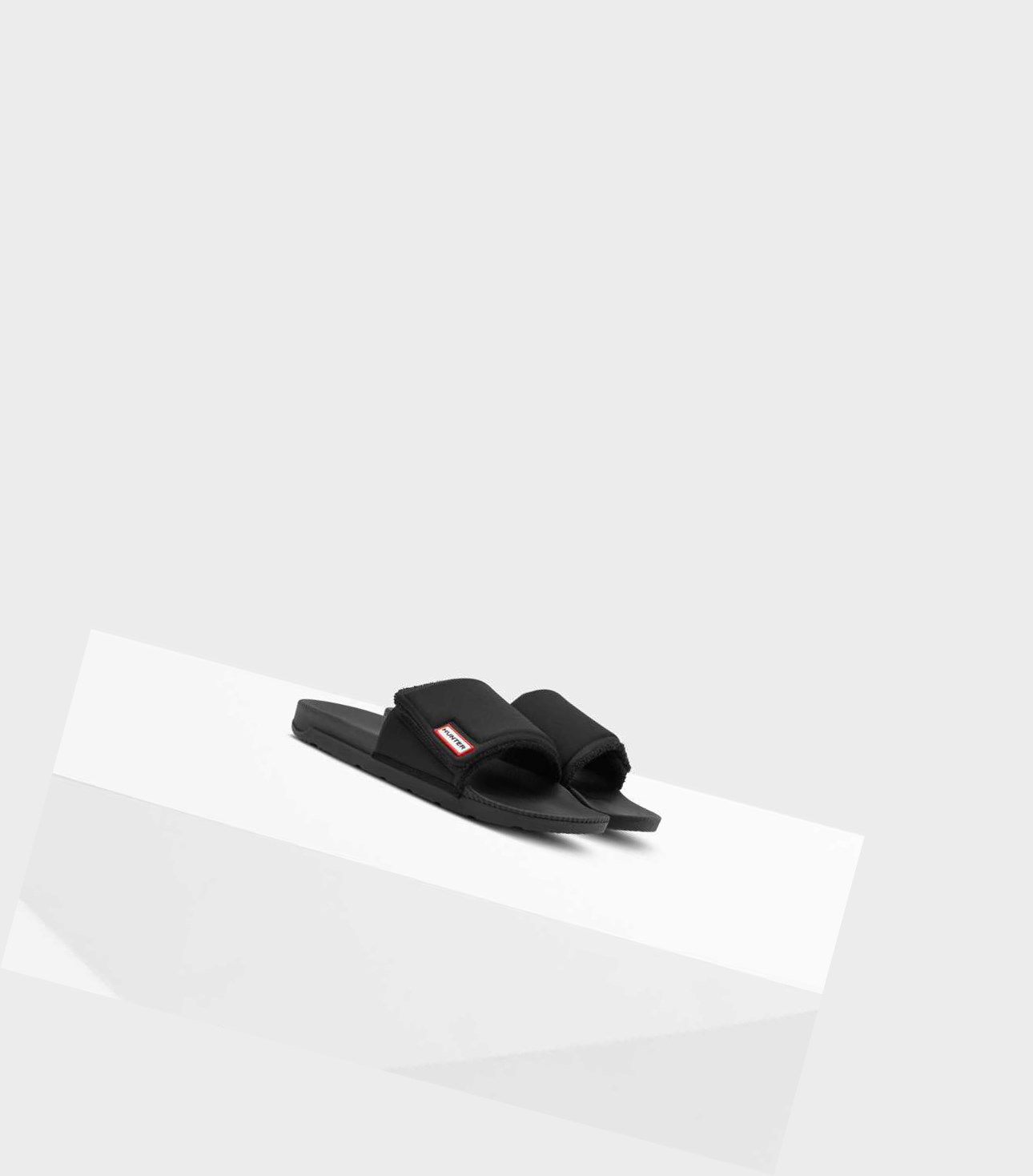 Klapki Męskie Hunter Original Adjustable Czarne | 503FQXVPH