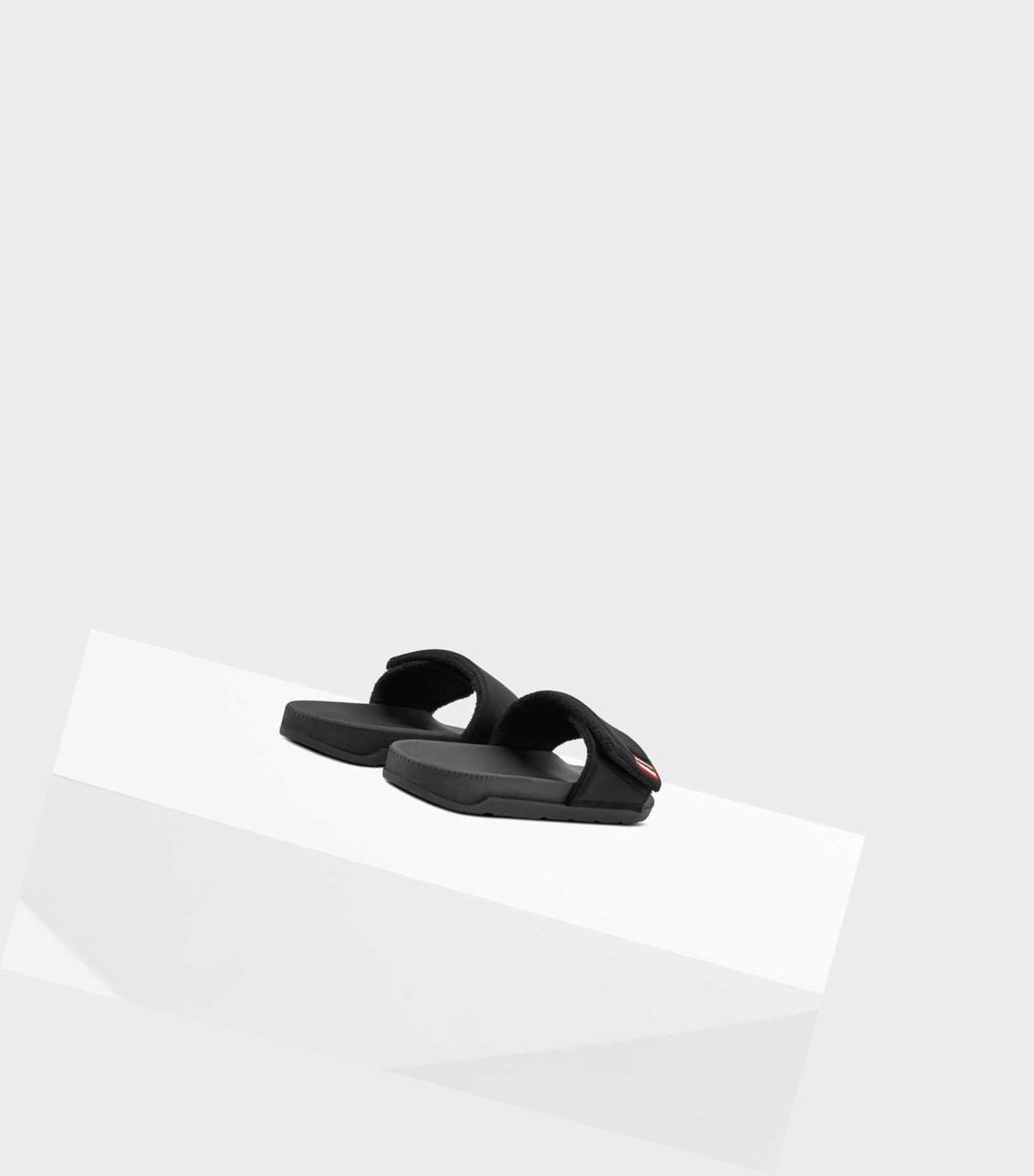 Klapki Męskie Hunter Original Adjustable Czarne | 503FQXVPH