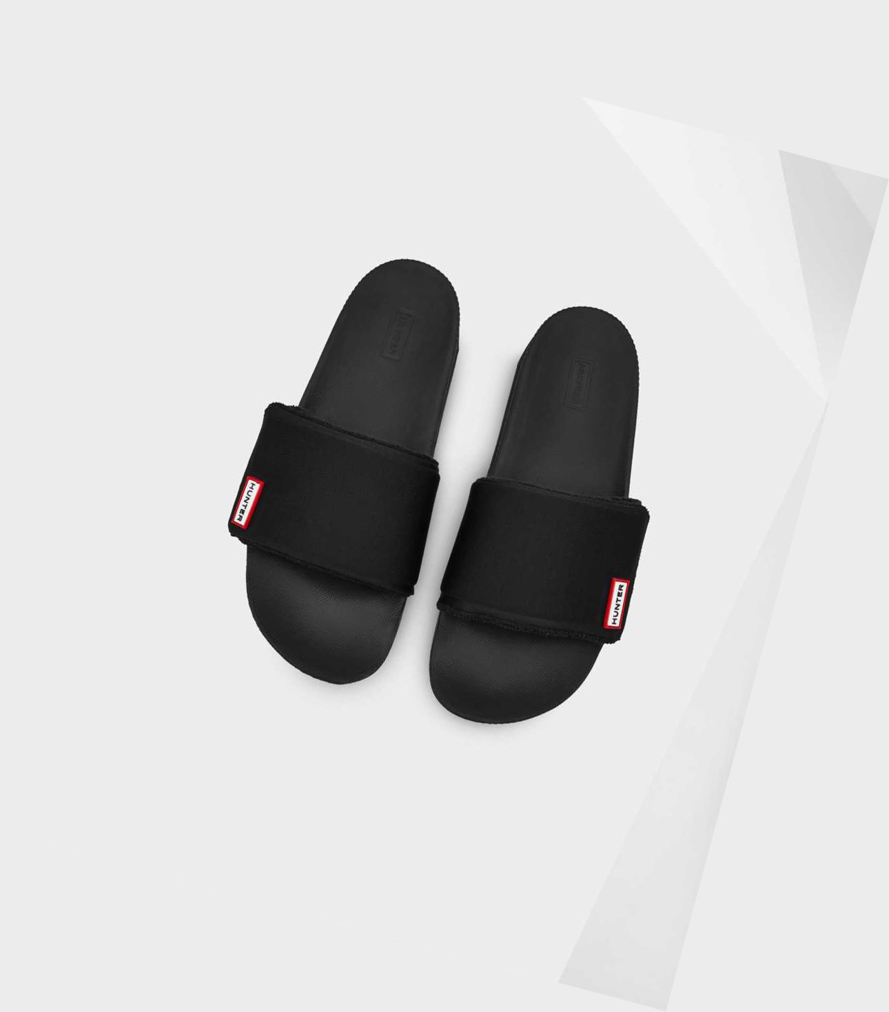 Klapki Męskie Hunter Original Adjustable Czarne | 503FQXVPH