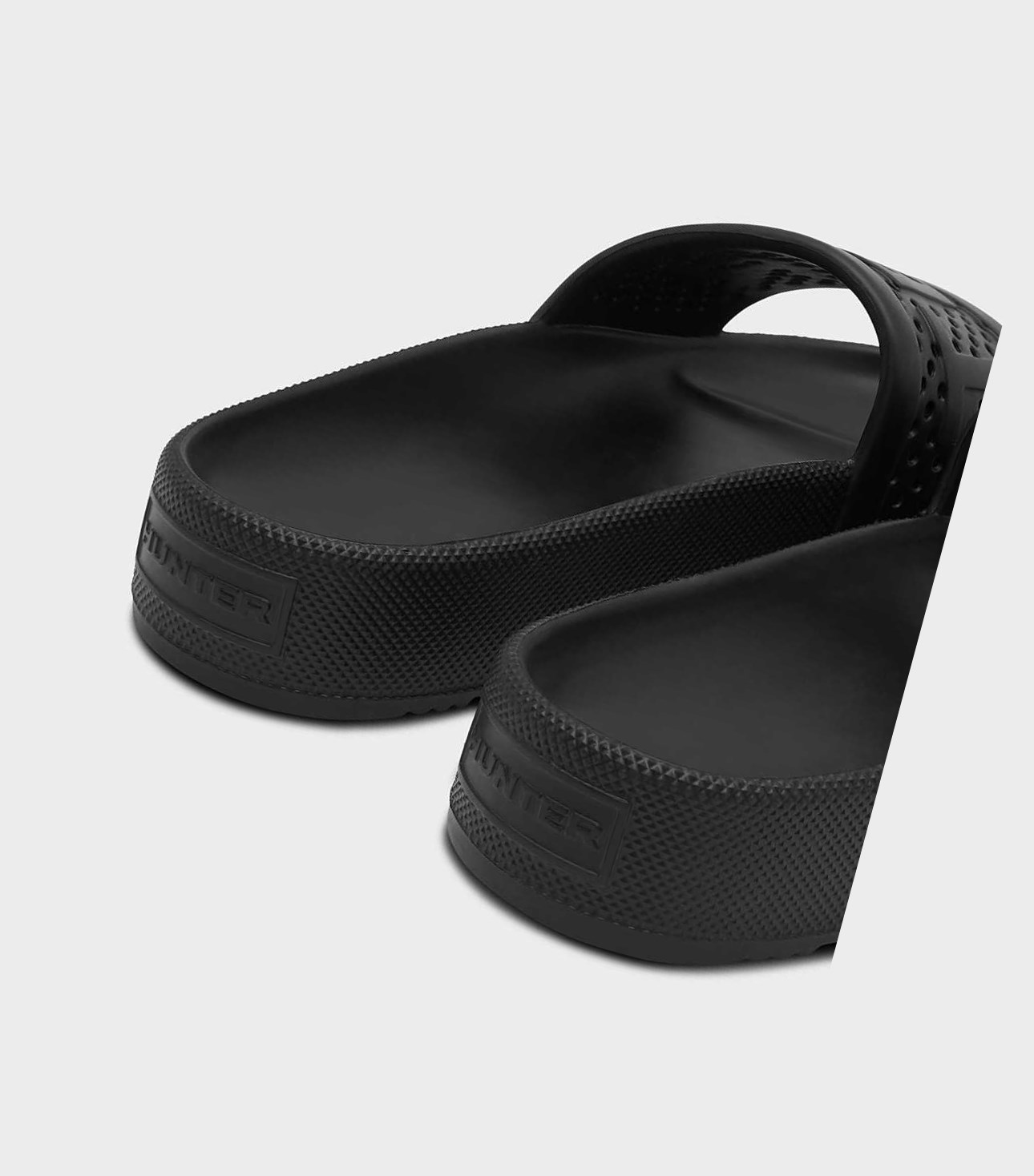 Klapki Męskie Hunter Original Lekkie Moulded Czarne | 498ZJYHAP