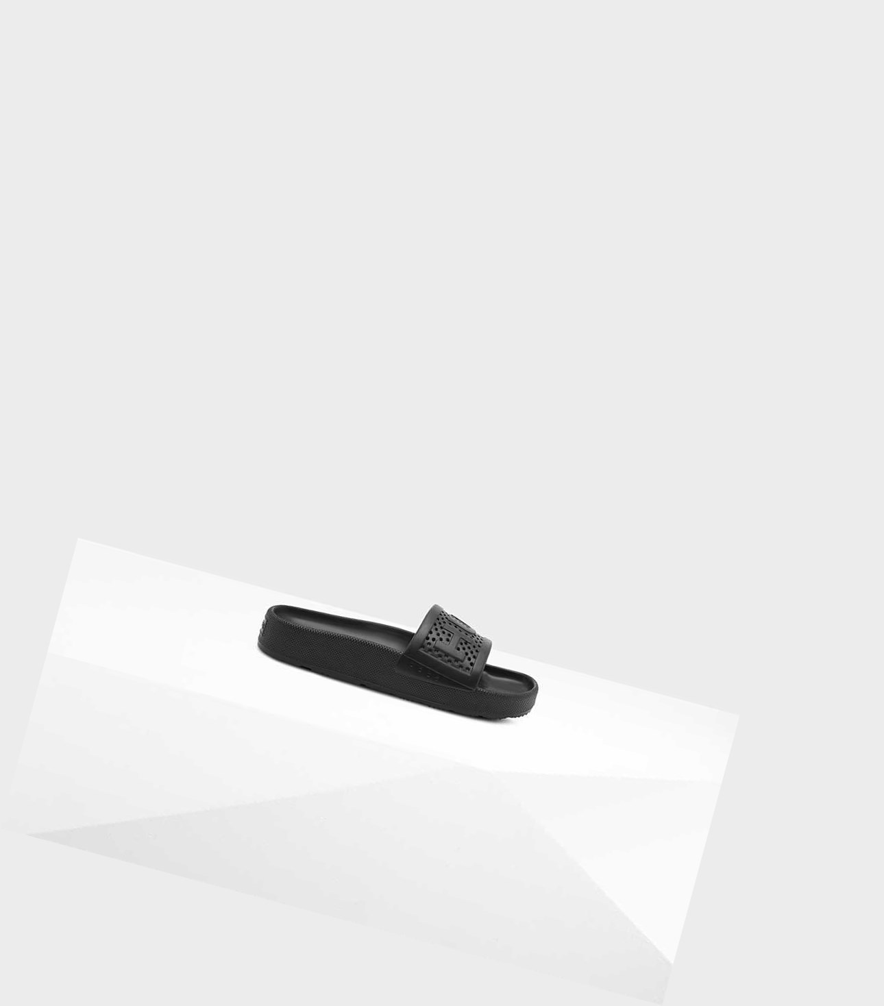 Klapki Męskie Hunter Original Lekkie Moulded Czarne | 498ZJYHAP