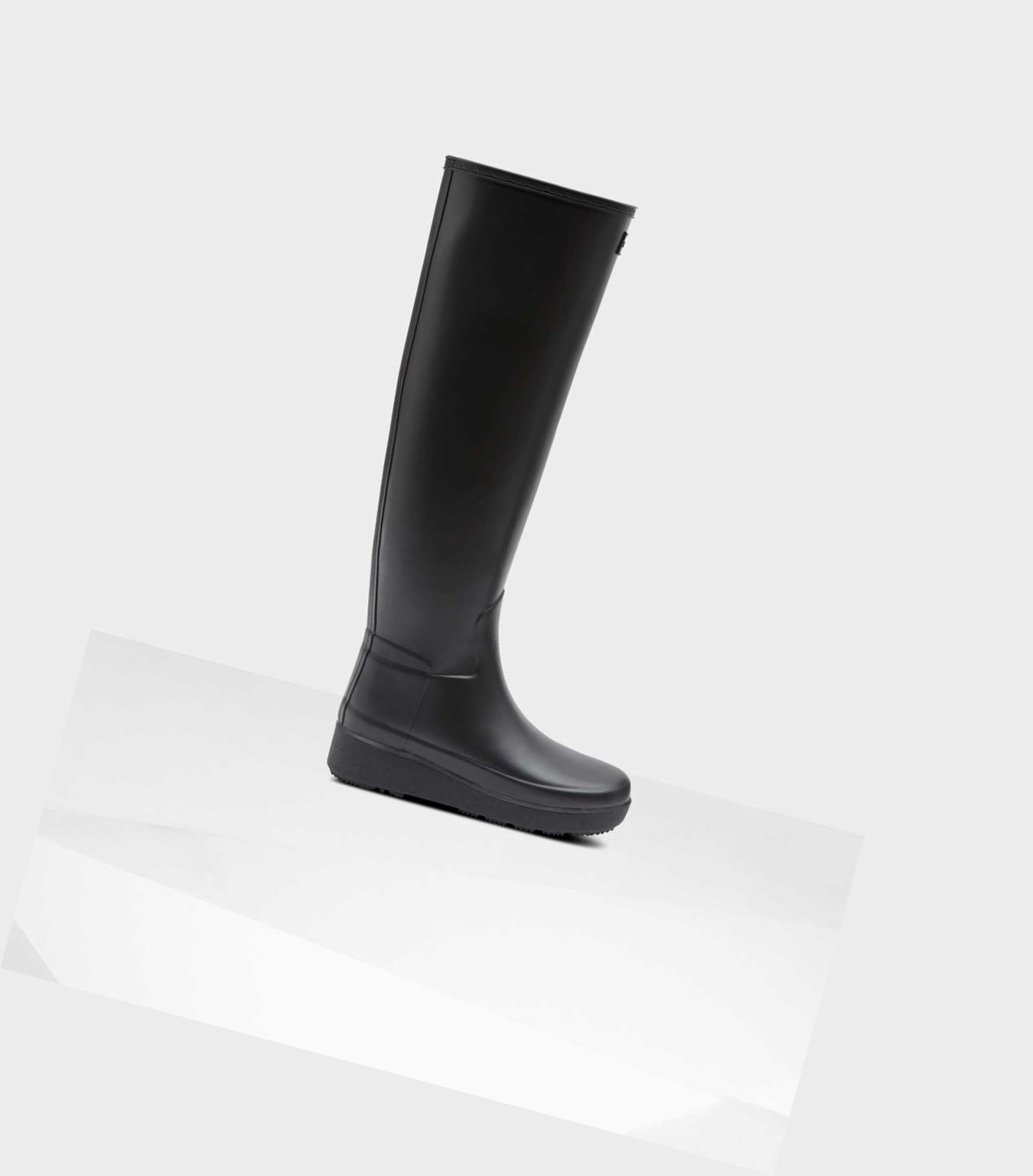 Knee-High Boots Damskie Hunter Refined Slim Fit Creeper Czarne | 142VKDUOQ