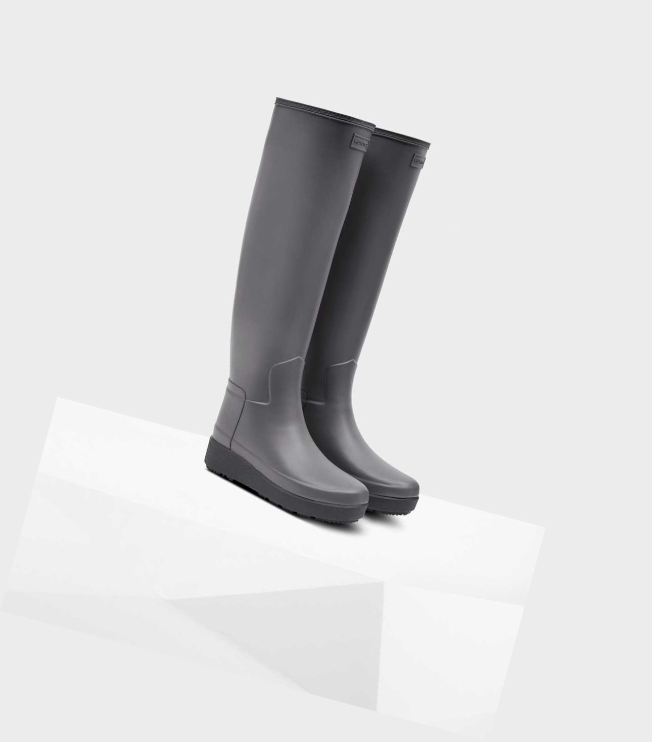 Knee-High Boots Damskie Hunter Refined Slim Fit Creeper Szare | 472WQBCAF