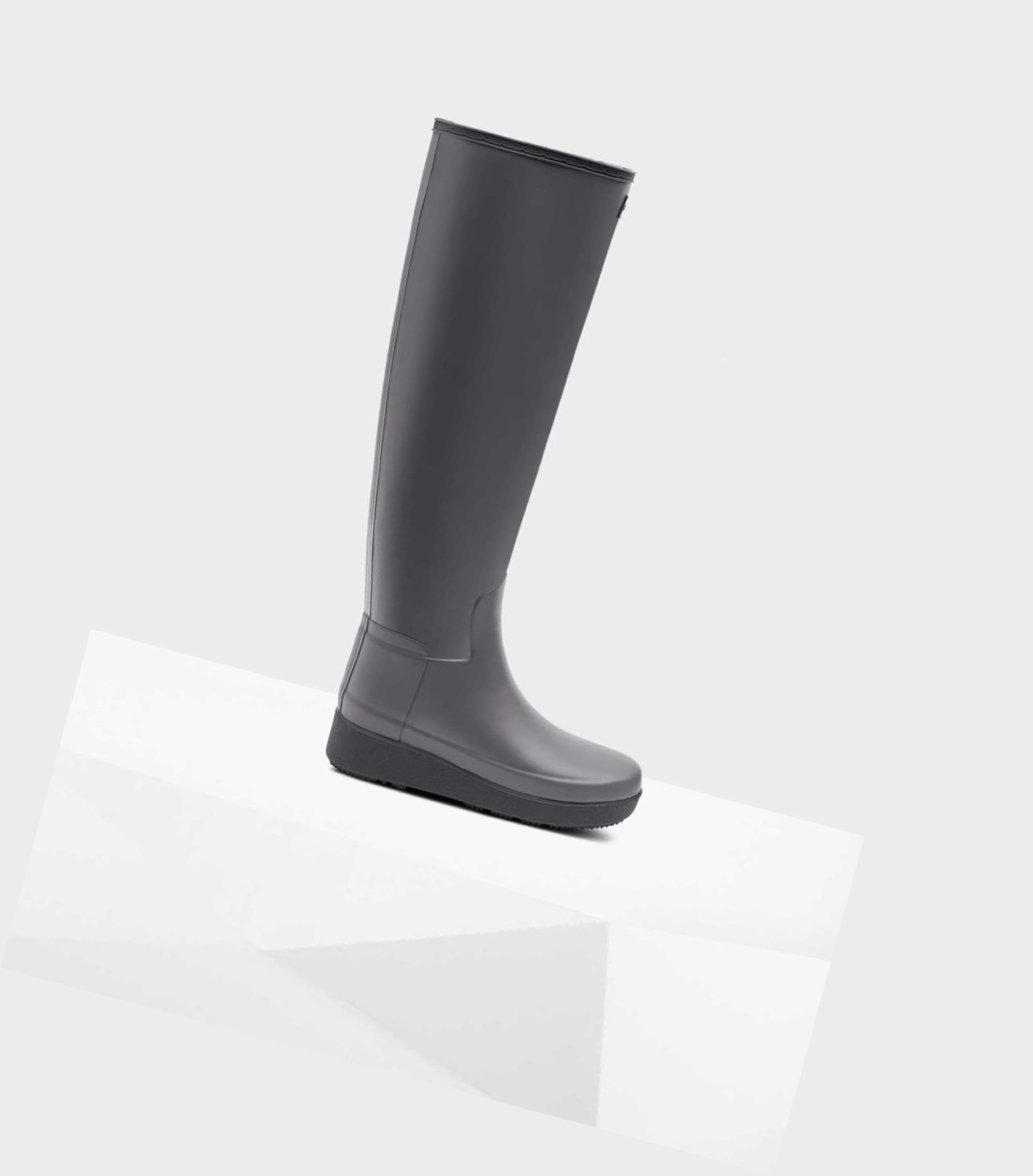Knee-High Boots Damskie Hunter Refined Slim Fit Creeper Szare | 472WQBCAF