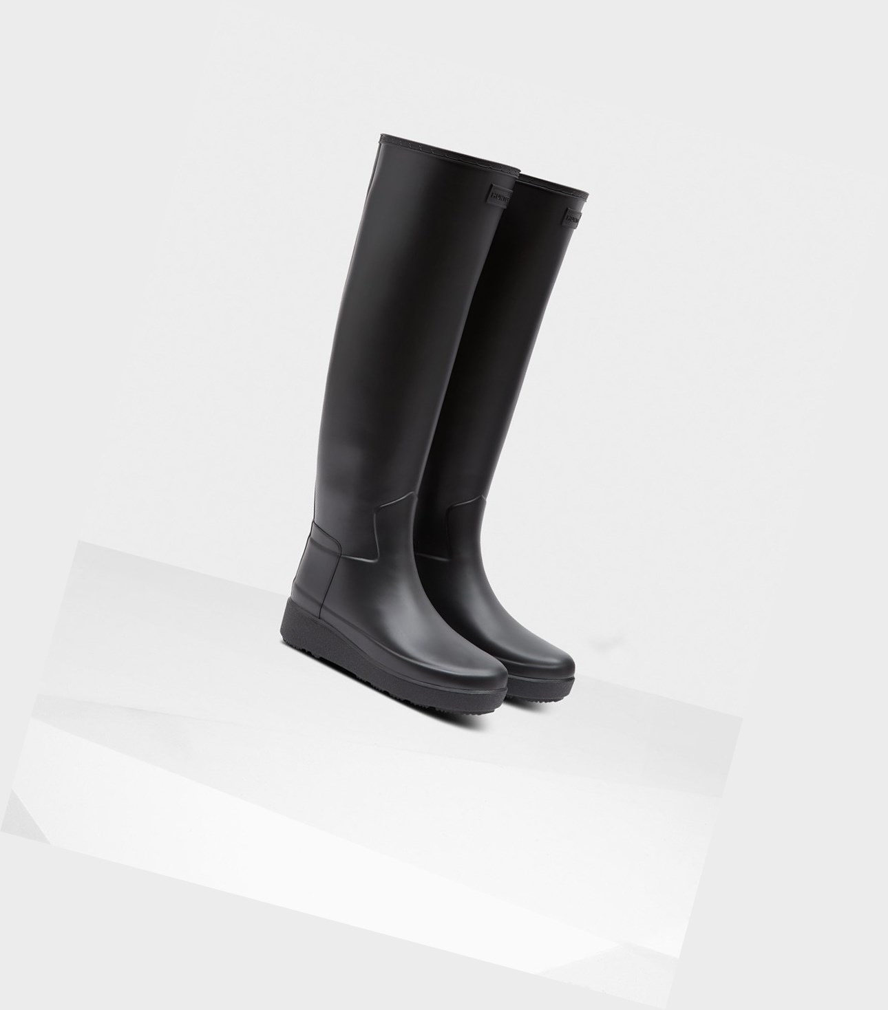 Knee-High Boots Damskie Hunter Refined Slim Fit Knee-High Czarne | 931OBCKEL