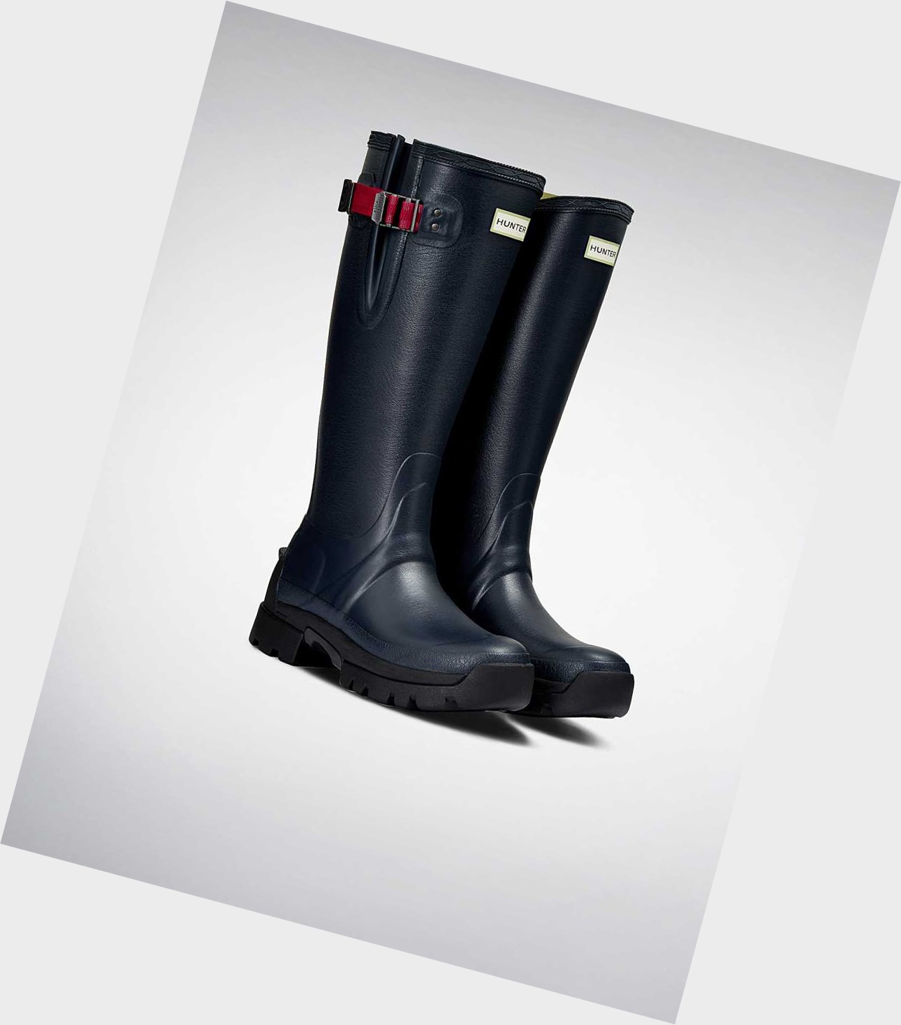 Krótkie Kozaki Damskie Hunter Balmoral Side 3mm Neoprene Krótkie Wellington Adjustable Granatowe | 462BGMVAP