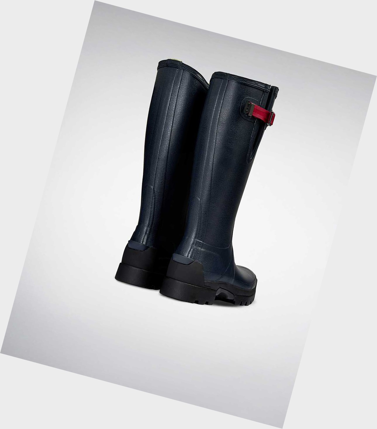 Krótkie Kozaki Damskie Hunter Balmoral Side 3mm Neoprene Krótkie Wellington Adjustable Granatowe | 462BGMVAP