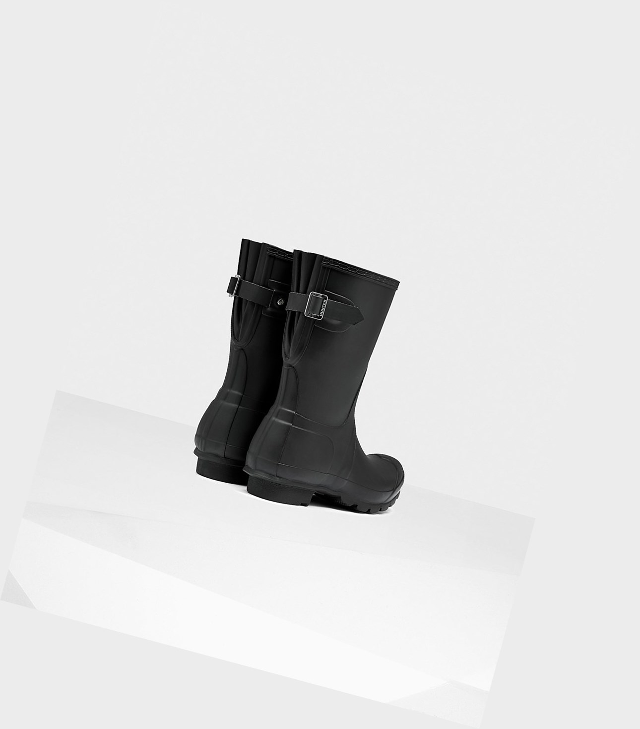 Krótkie Kozaki Damskie Hunter Original Back Adjustable Czarne | 286FUQRVE