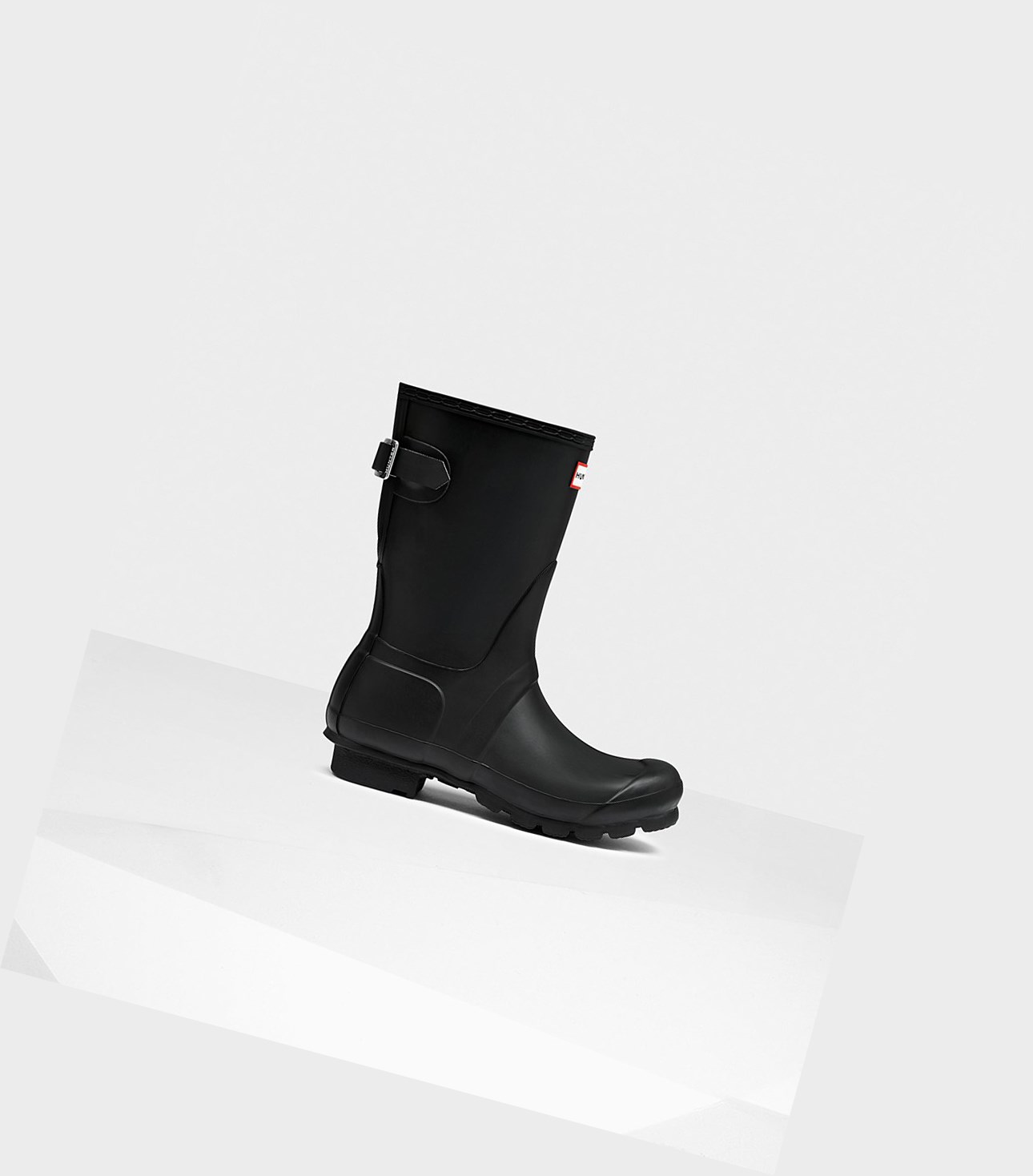 Krótkie Kozaki Damskie Hunter Original Back Adjustable Czarne | 286FUQRVE